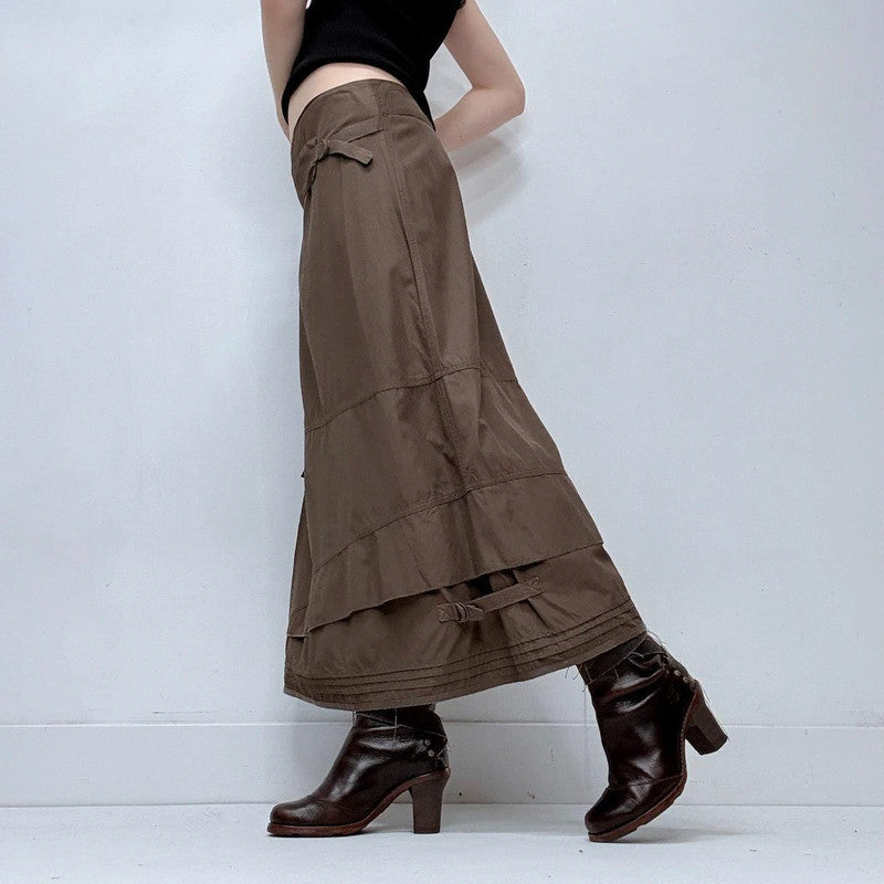 brown Cop Copine utility maxi skirt
