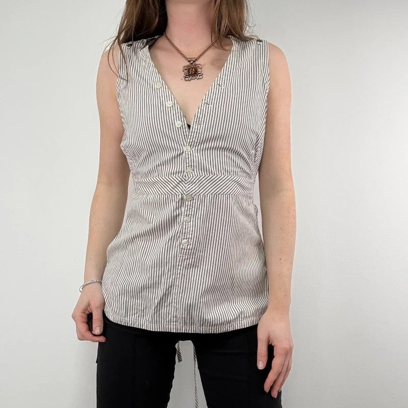 pinstripe g-star cotton cargo waistcoat shirt