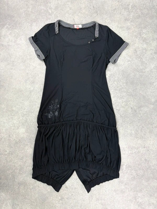 Black jersey slouchy grunge t-shirt dress