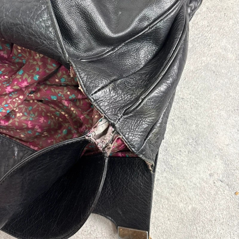 Dolce and Gabanna black leather Y2K handbag