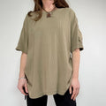 oversized khaki ribbed military t-shirt