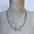 layered silver chain necklace