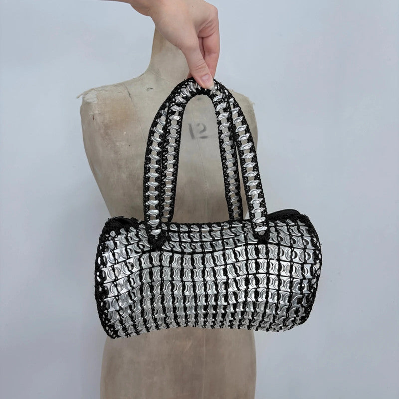 silver metal beer cap bag