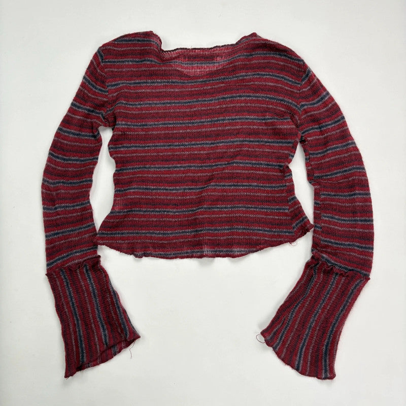 sheer mohair knit slouchy striped jumper