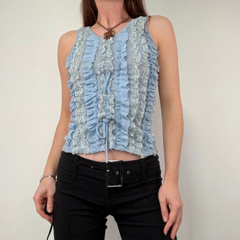 Ruffle Lace Coquette Vest
