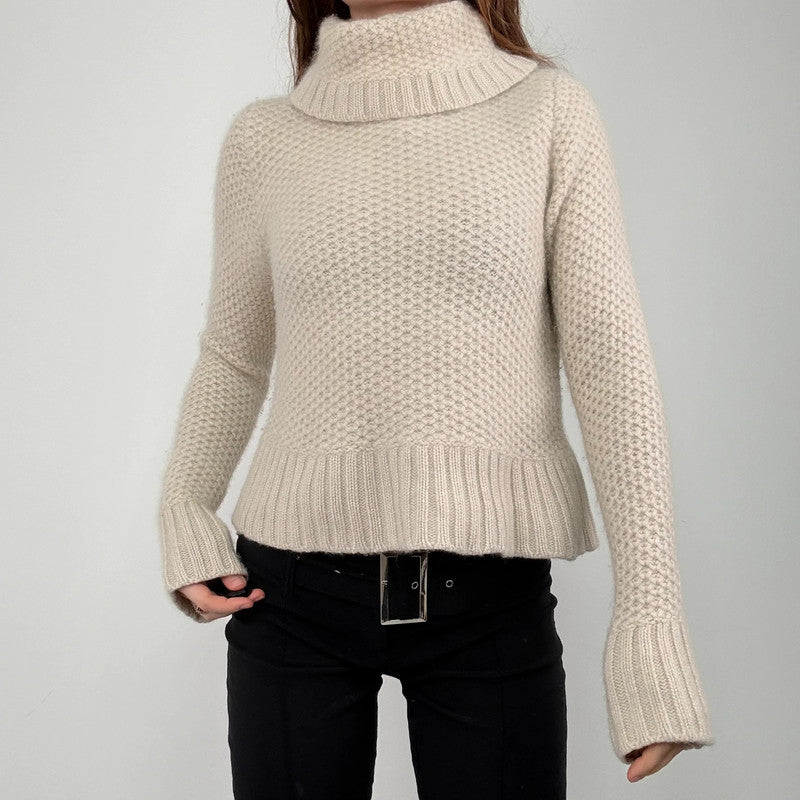 cream cashmere slouchy knit jumper