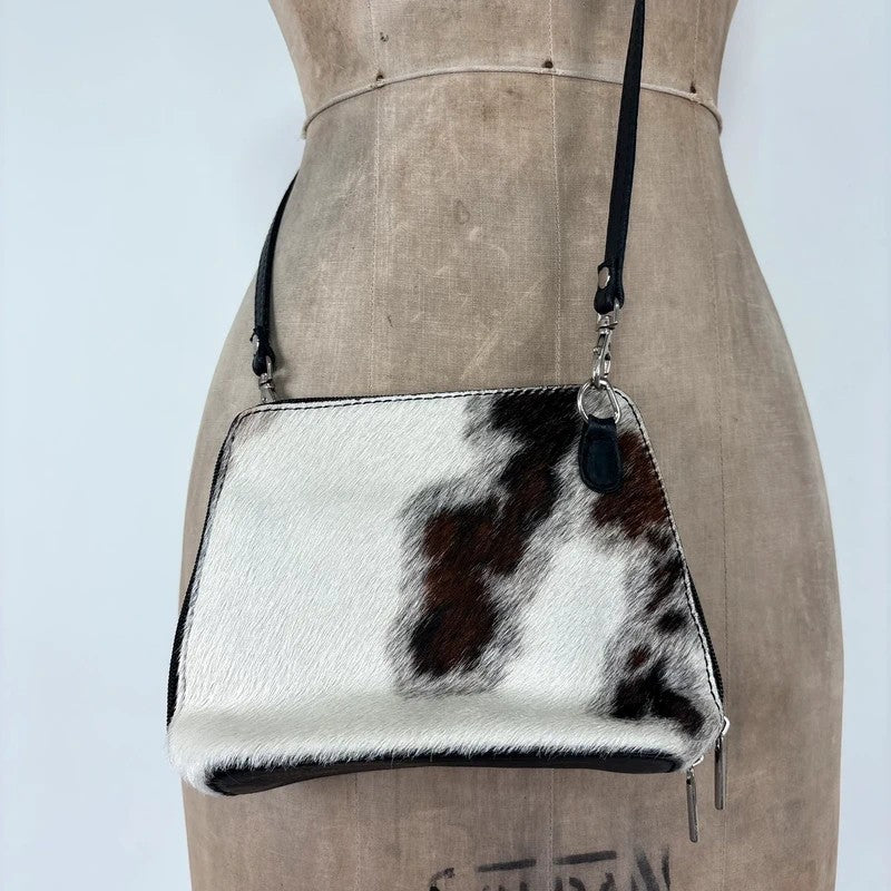 Cow-hide leather mini pouch crossbody