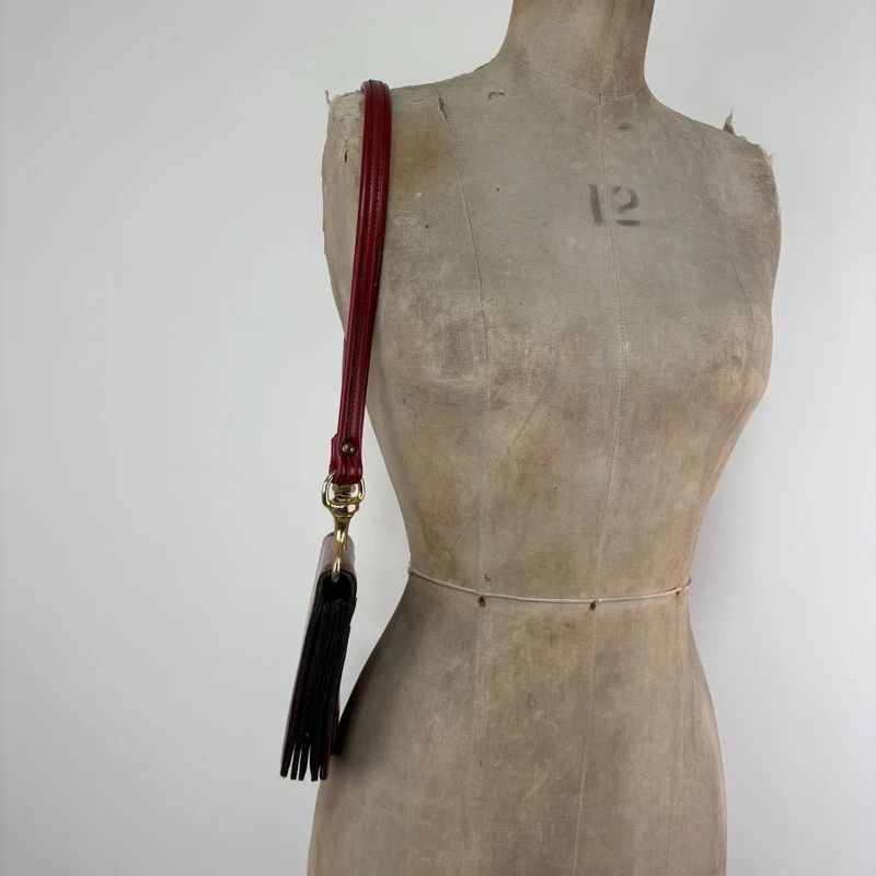 red leather shoulder bag
