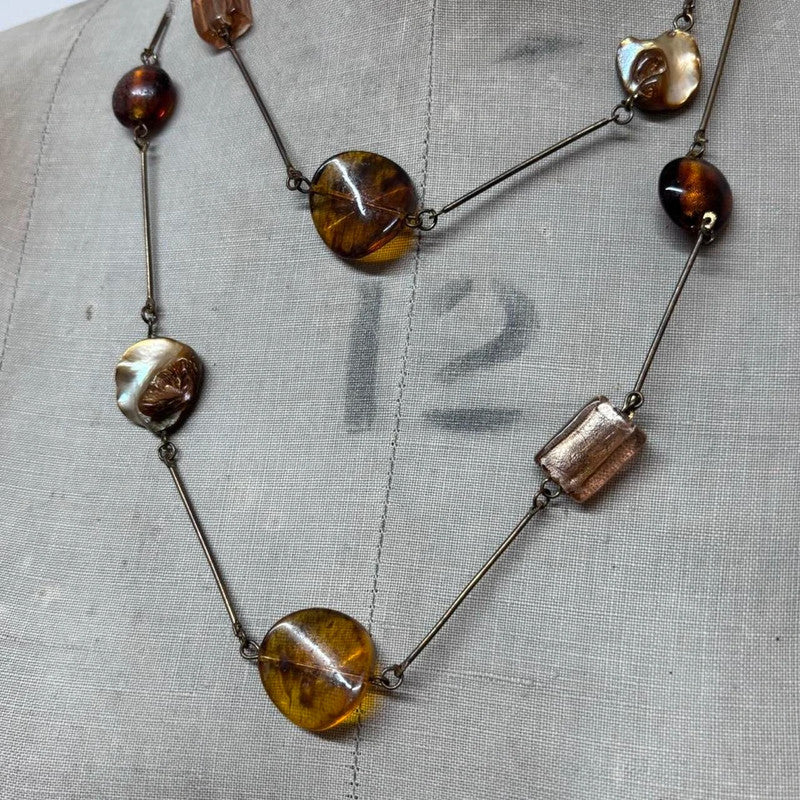 long Pearl beaded boho necklace