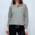 grey slouchy wool knitted jumper