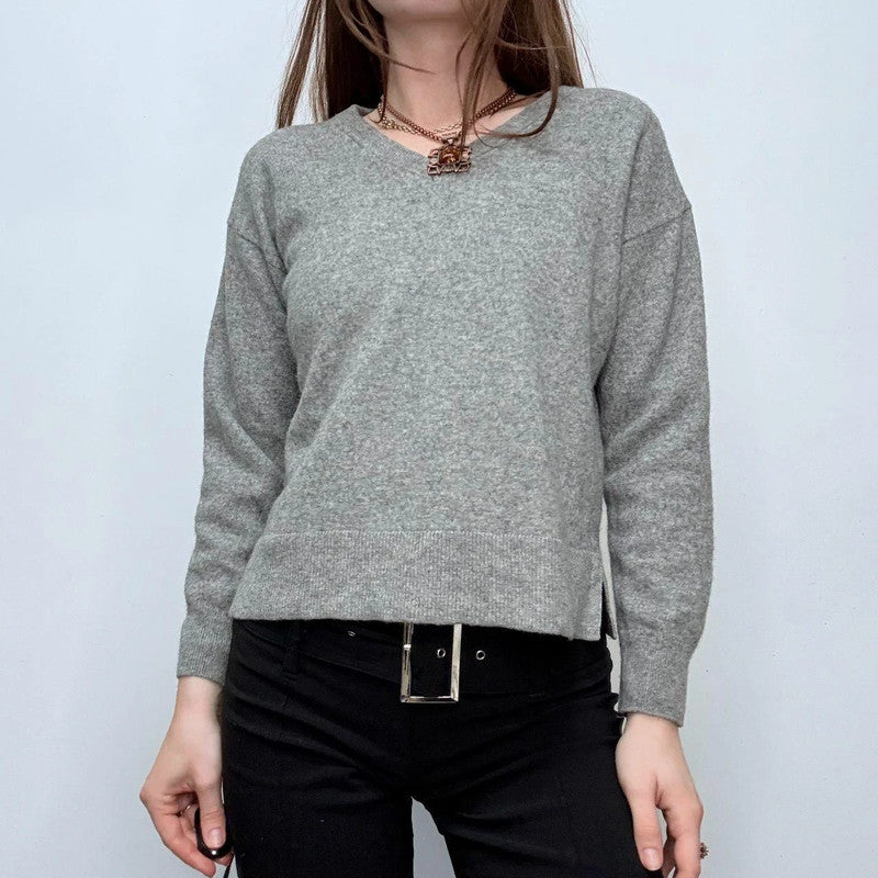 grey slouchy wool knitted jumper