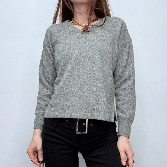 grey slouchy wool knitted jumper