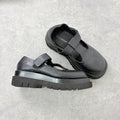 Black leather chunky Jeffrey Campbell Mary Jane loafers