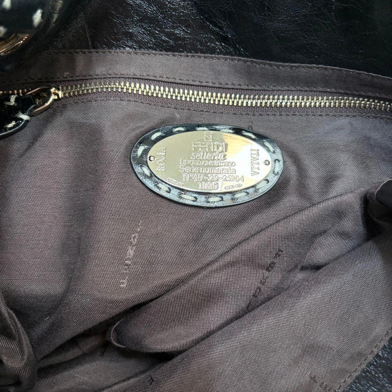 black ponyhair Fendi eyelet bag