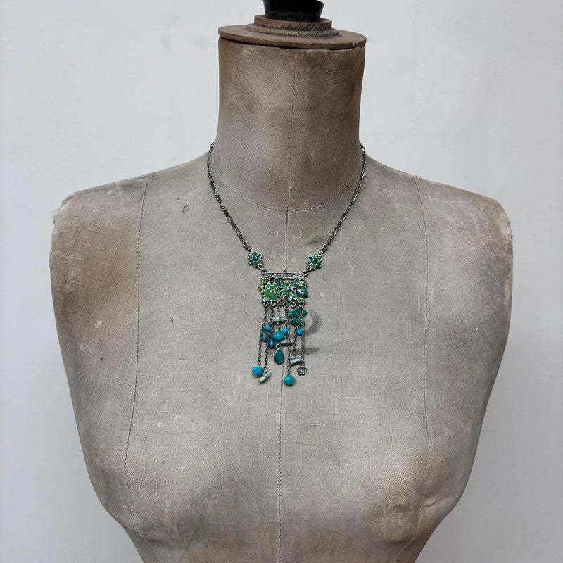 silver gemstone fairy summer necklace