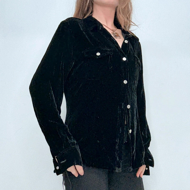 black velvet oversized shirt