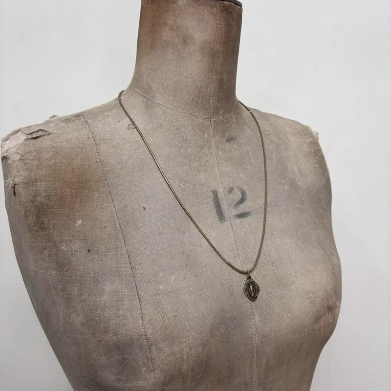 long silver chain religous necklace