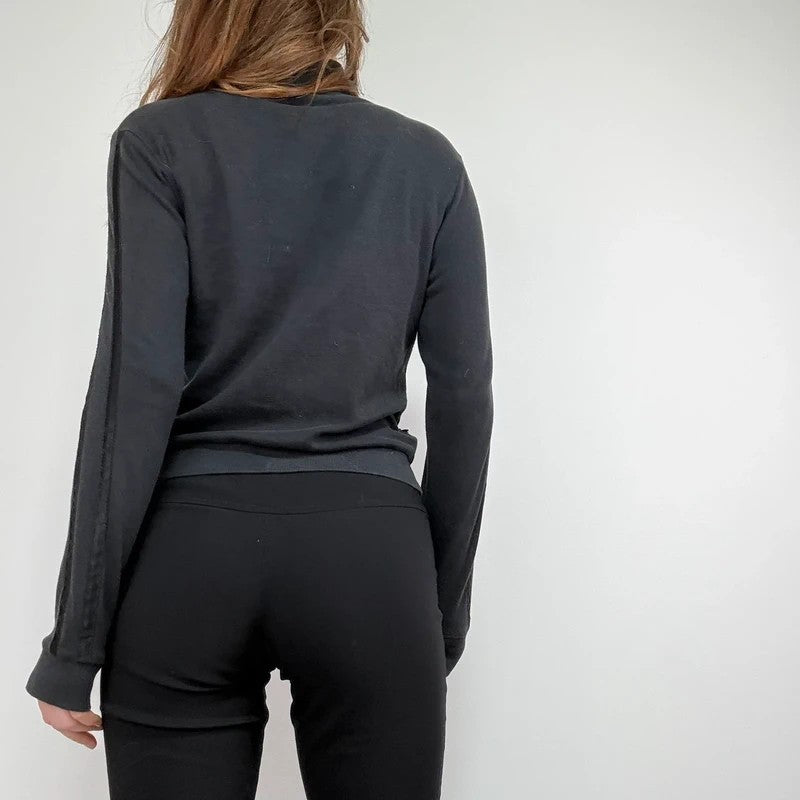 Black grunge jersey Zip-up sweater