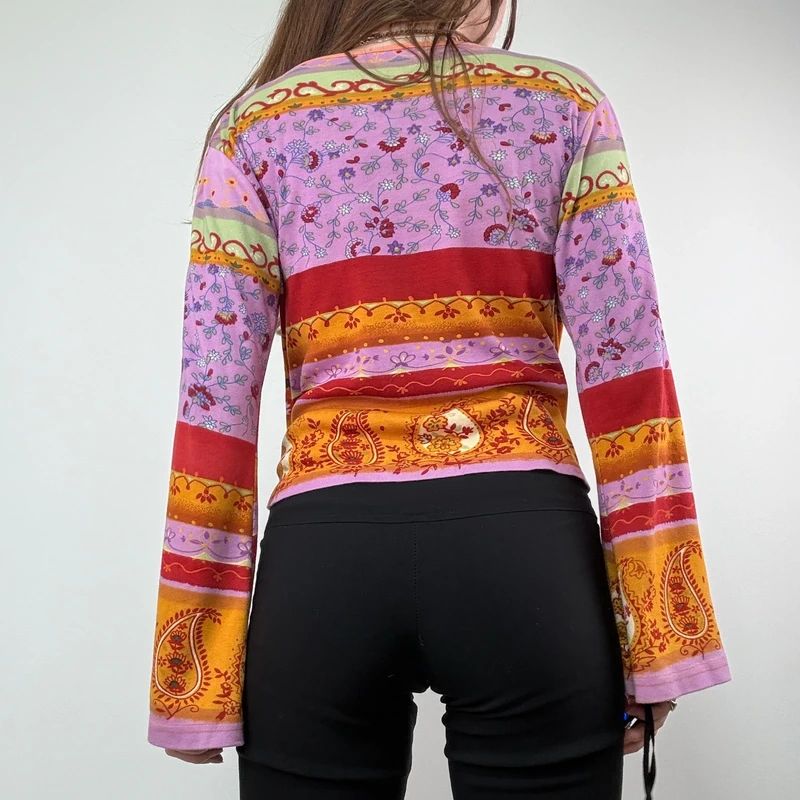 Paisley Flared Sleeve Hippie T-Shirt