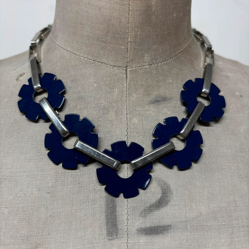 cyber metal flower necklace