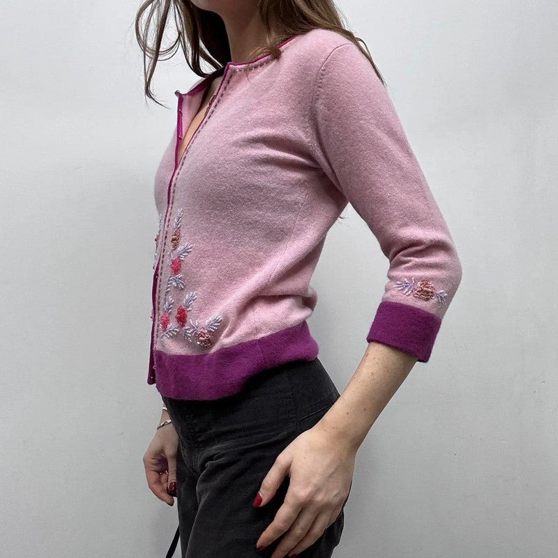 pink wool knitted fairy cardigan