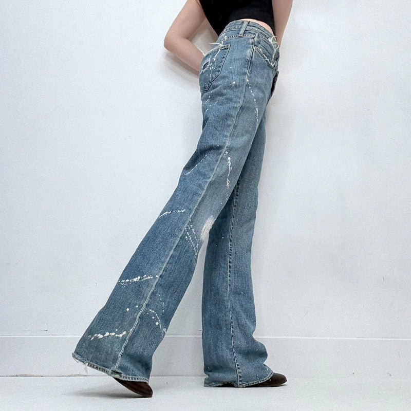 flared distressed jeans