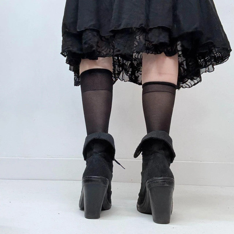 black pointed gothic grunge boots