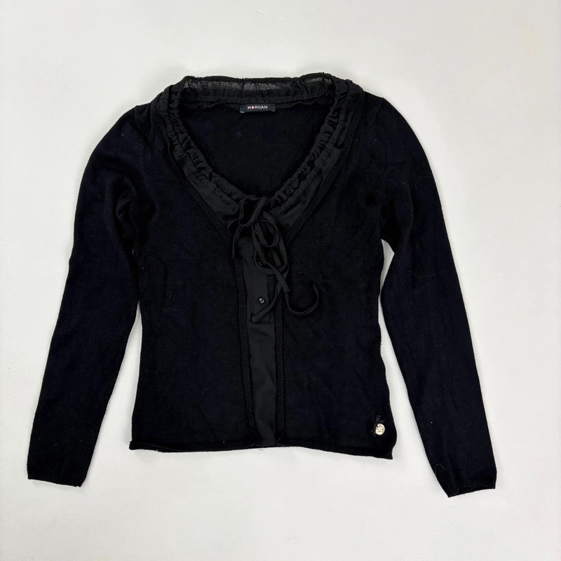 black sheer cinched Morgan top