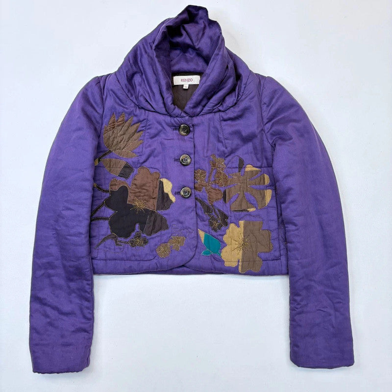 quilted cropped tapestry kenzo peacoat