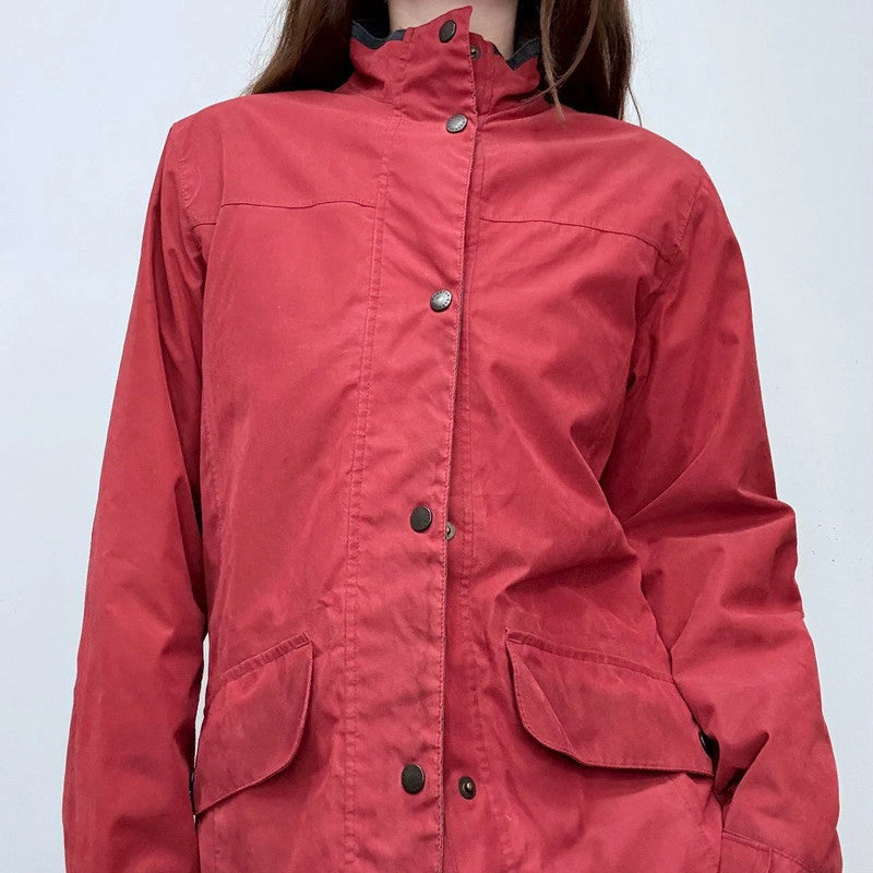 red barbour rain jacket