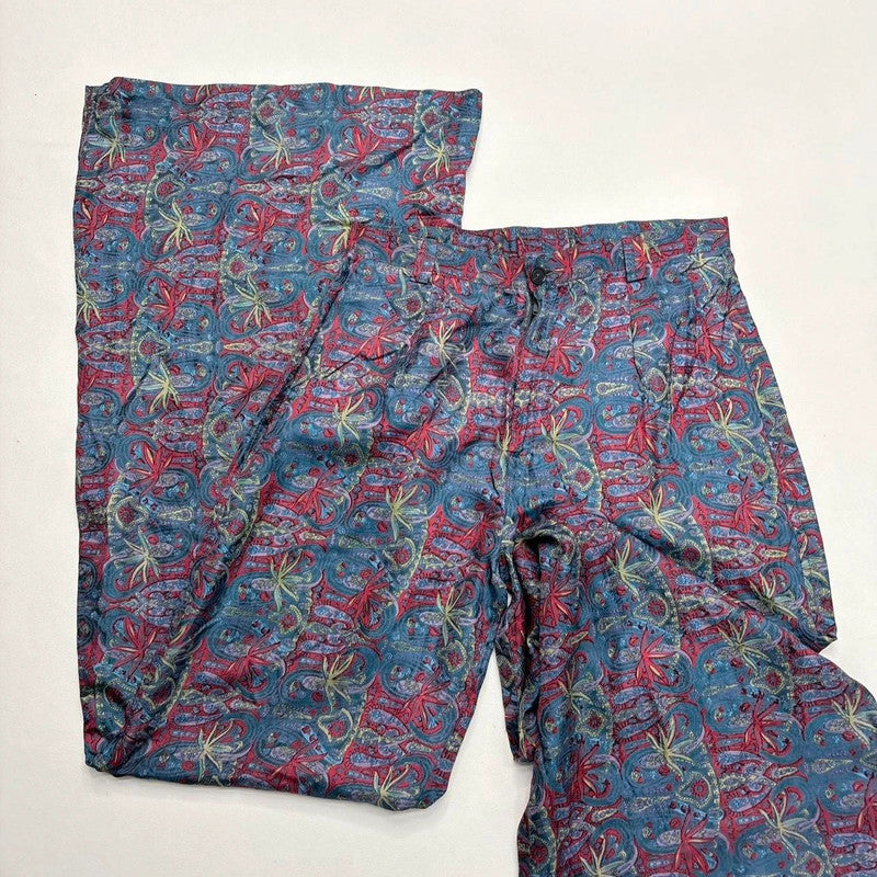 paisley 100% silk flare floaty trousers
