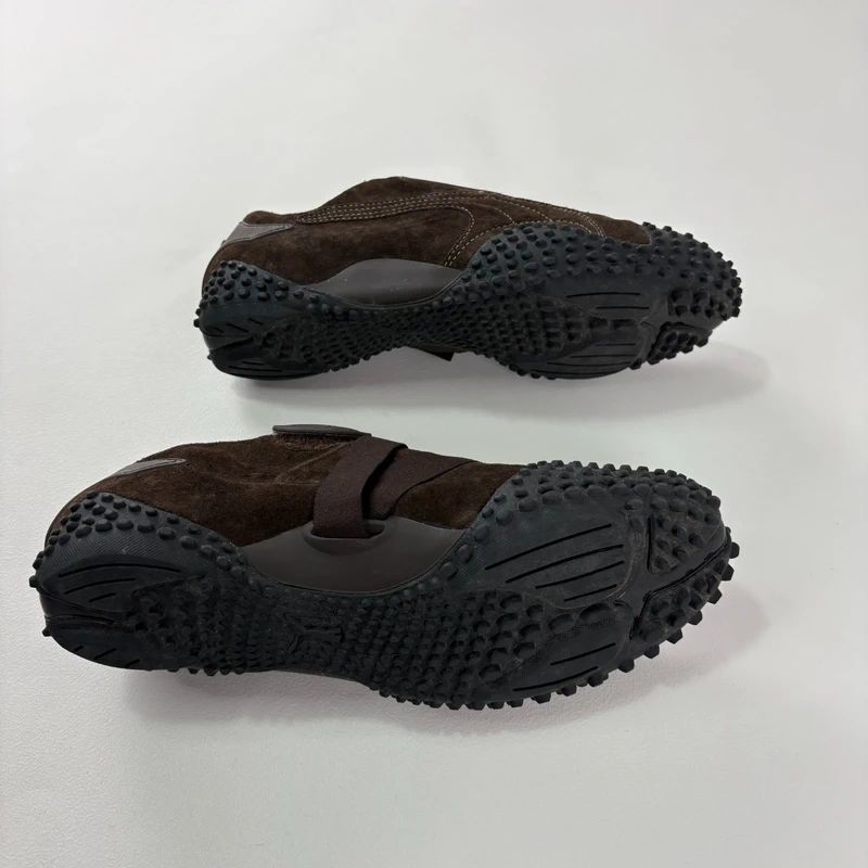 brown suede puma speedcat trainers