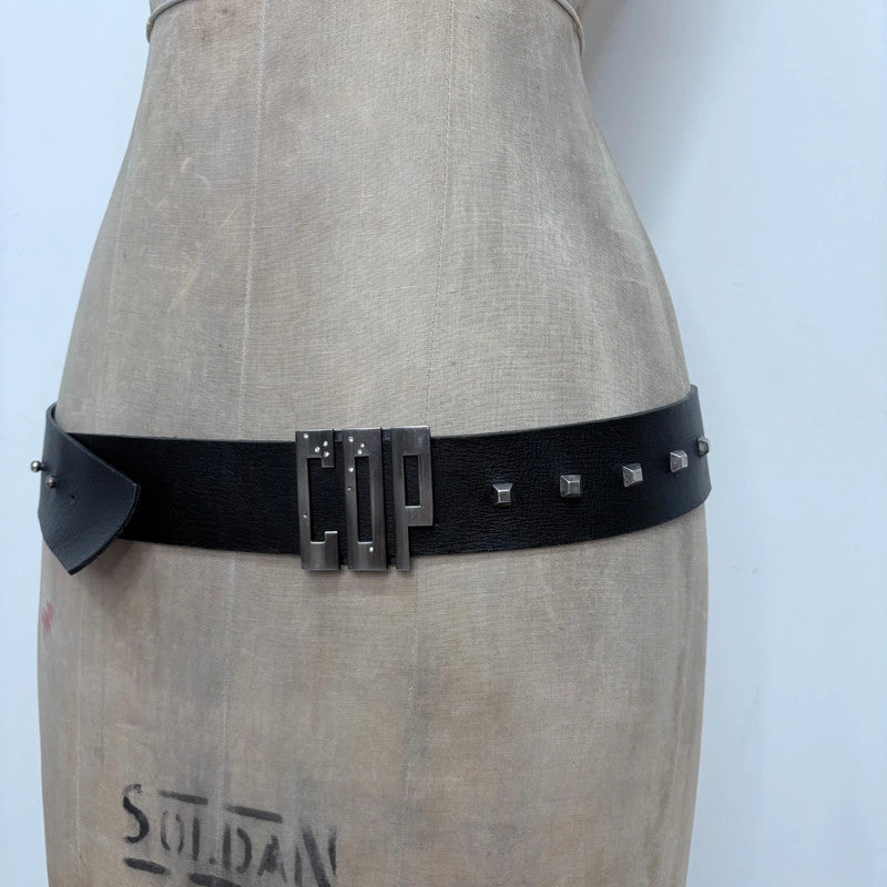 black leather studded Cop Copine belt