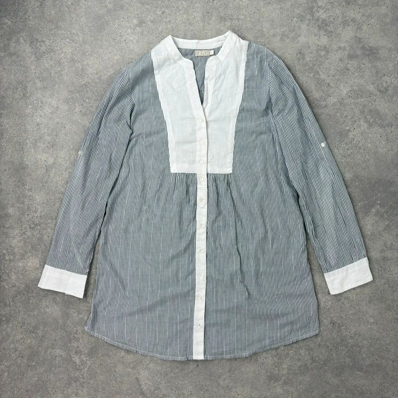 pinstripe cotton long shirt