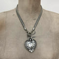 silver metal heart necklace