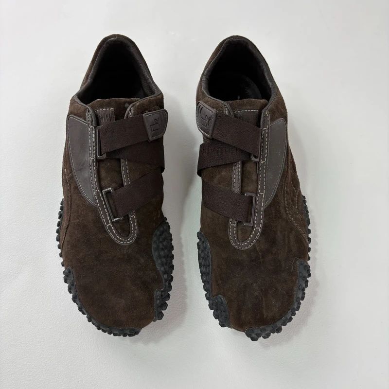brown suede puma speedcat trainers