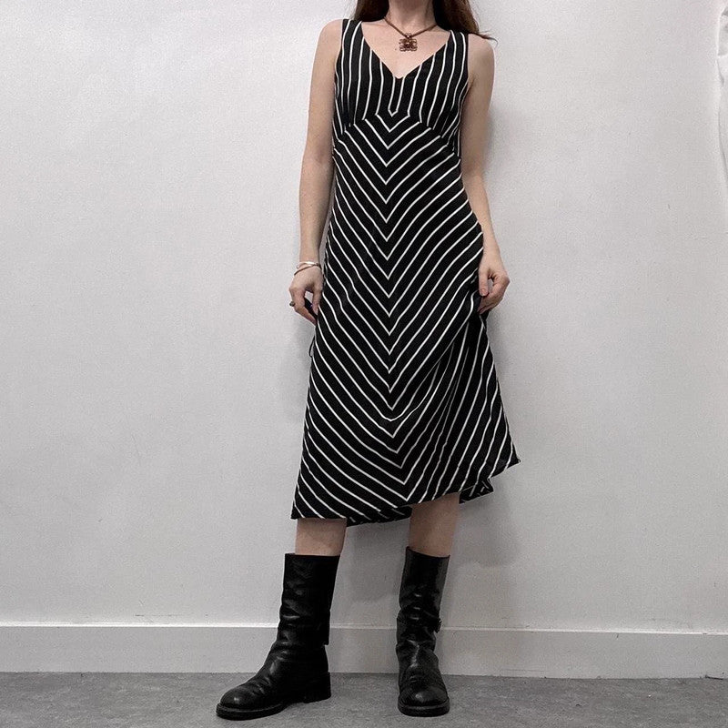 pinstripe silk bias cut floaty dress