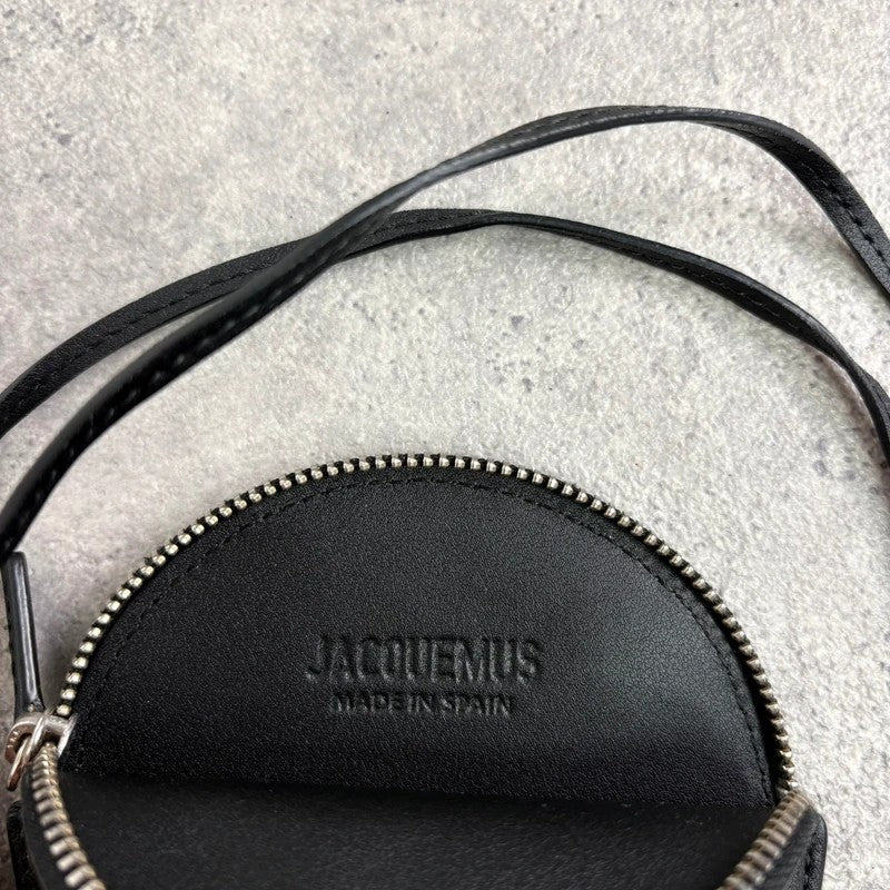 black Jacquemus Le Pitchou Round Coin Purse bag