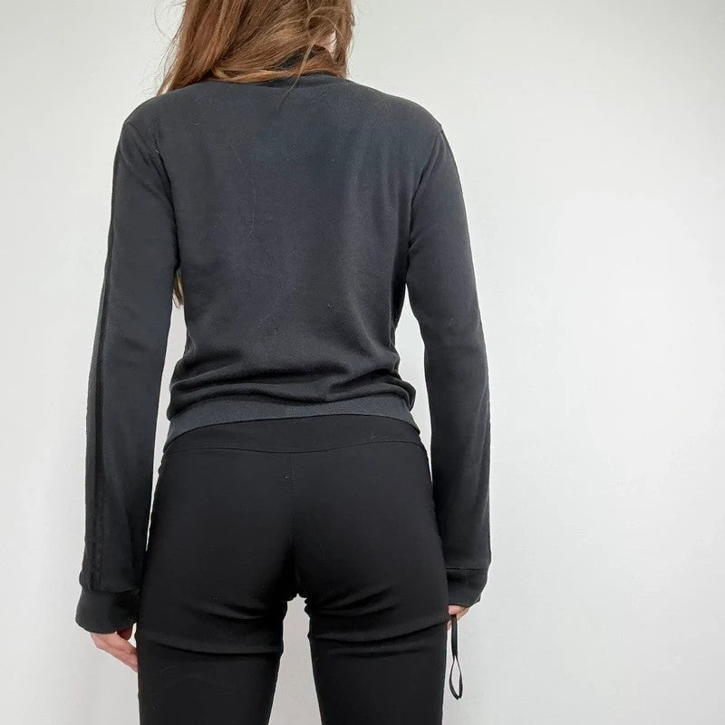 Black grunge jersey Zip-up sweater