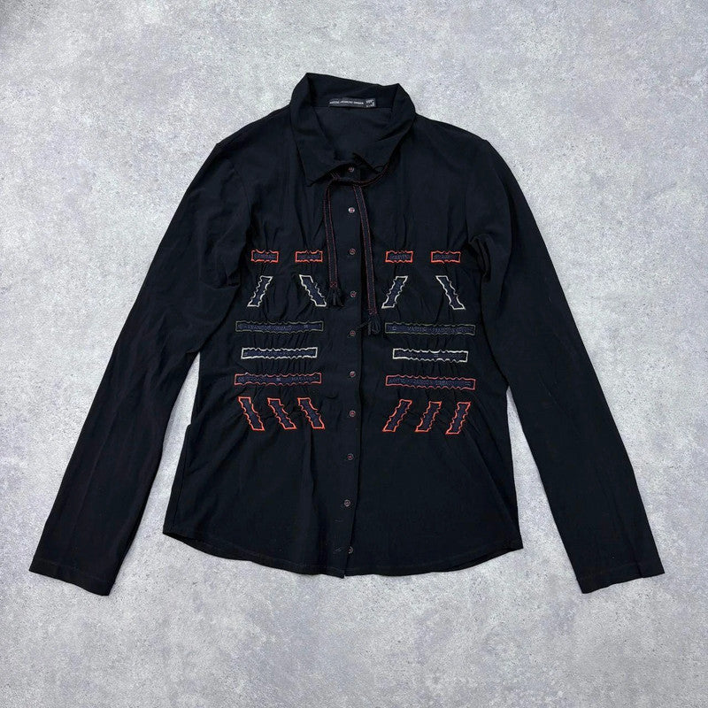 black boho Marithe +  Francois Girbaud shirt