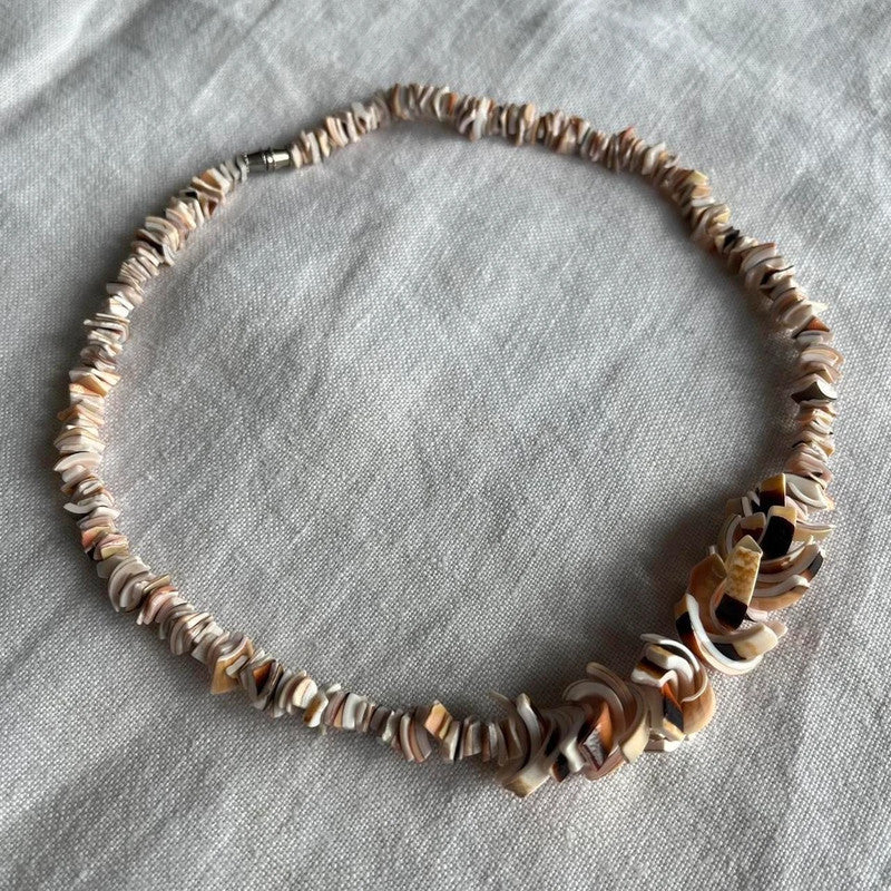 Boho beach shell beaded necklace