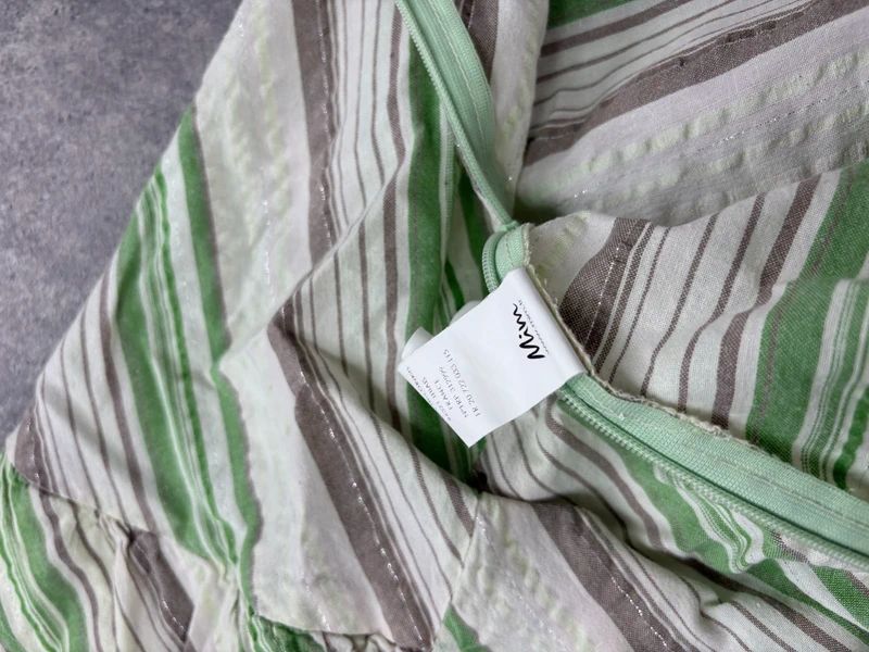 Pinstripe ruffle boho Y2K midi skirt