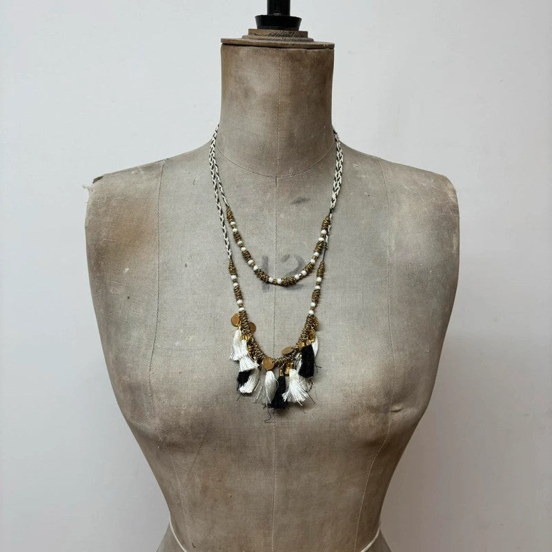 layered pearl beaded necklace