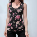 black floral lace vest top