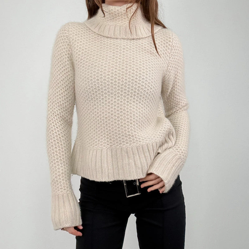cream cashmere slouchy knit jumper