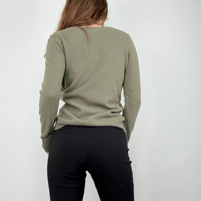 khaki wool knitted jumper