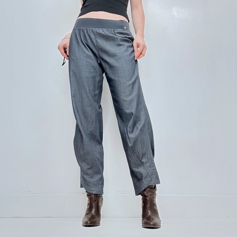Cop Copine blue structured pleated trousers