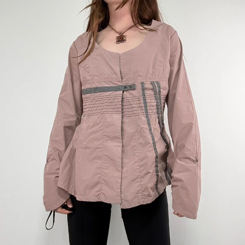 pink structured flared engineered shirt