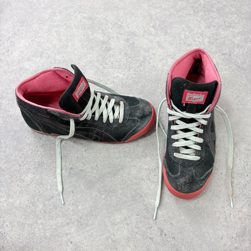 Black leather onitasuka tiger high top trainers