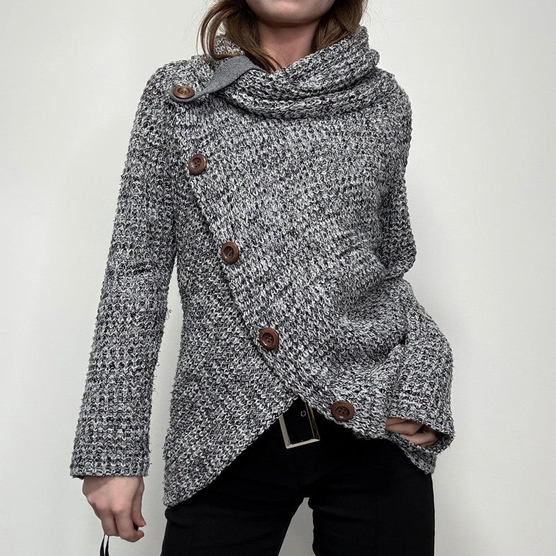 asymmetric slouchy button jumper